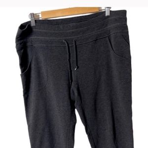 LUCY Active High Waisted Drawstring Tapered Jogger Sweatpants Gray, Large